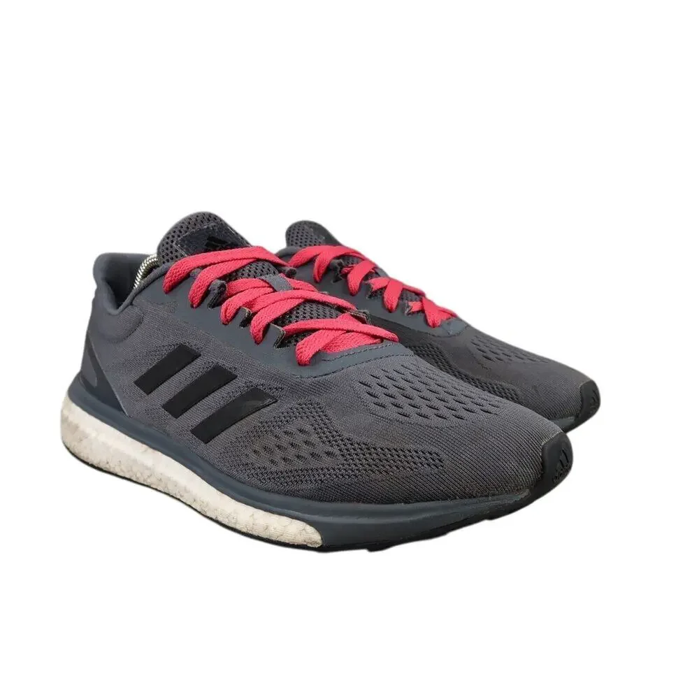 Adidas Shoes Mens 8.5 Athletic Trainers Response Boost Running Gray Black Active